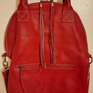 Fred & Basha Luxury Designer Crossbody / Messenger / Hobo Bag / Soft RED LEATHER